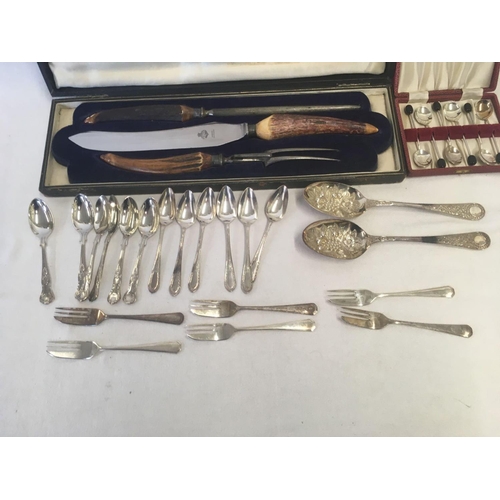 644 - CARVING SET, ETC