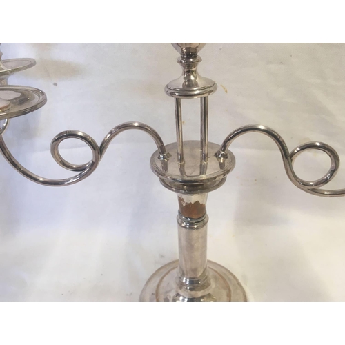 652 - PAIR OF OLD SHEFFIELD PLATE CANDLESTICKS