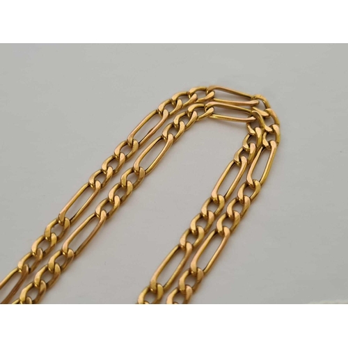 704 - A 9ct LONG & SHORT LINK NECKLACE, 18'' LONG