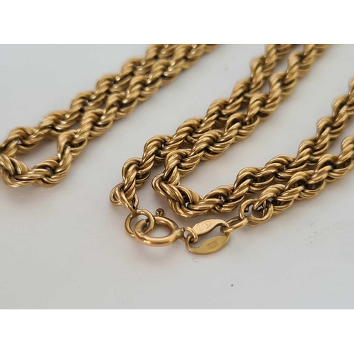 712 - 9ct TWIST LINK NECKLACE, 3.4g 14''