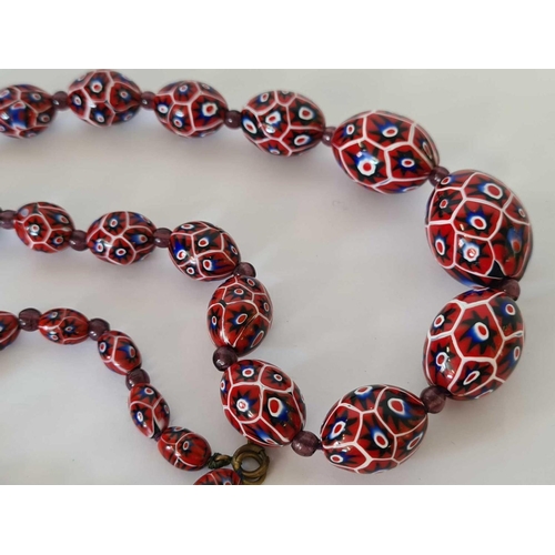 731 - VINTAGE MILLIEFIORI BEAD NECKLACE