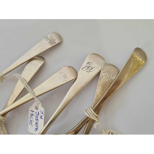 737 - 6 EXETER SILVER TEA SPOONS VARIOUS MAKERS, 102g