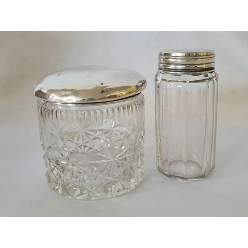 745 - TWO SILVER MOUNTED JARS