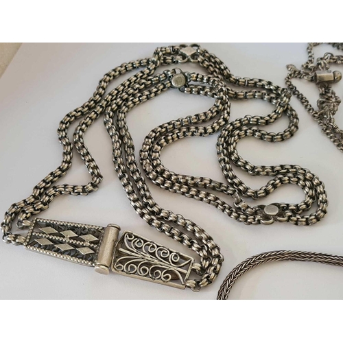 769 - EASTERN SILVER NECKLACES & BRACELETS, 230g