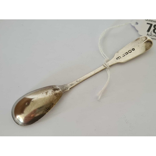 788 - A GEORGIAN IRISH MUSTARD SPOON, DUBLIN 1829 BY RICHARD GUARD OF CORK