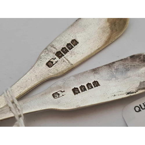 789 - A PAIR OF GEORGIAN IRISH FIDDLE PATTERN SPOONS, DUBLIN 1820 BY S.NEVILLE