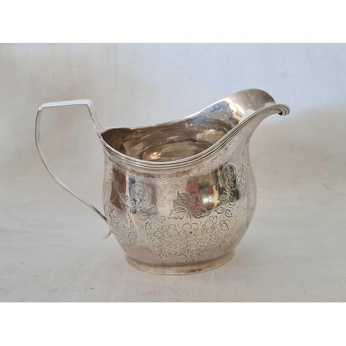 822 - SILVER GEORGIAN MILK JUG, LONDON 1817, 165g