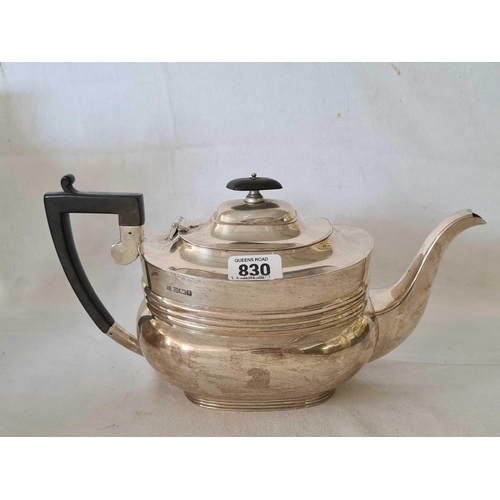 830 - SILVER TEA POT, SHEFFIELD 1908, 700g ALL IN