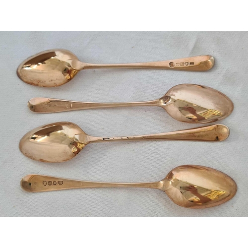 834 - FOUR GEORGE III SILVER DESSERT SPOON, LONDON, TWO 1784, 120g