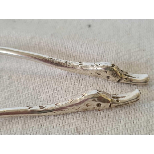 837 - SILVER SET OF 8 COFFEE SPOONS WITH DUCK HEAD HANDLES, B'HAM 1808, 75g