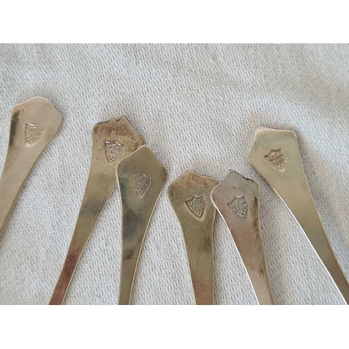 849 - SILVER SET OF 12 ANTIQUE STERLING SILVER TEA SPOONS, 130g