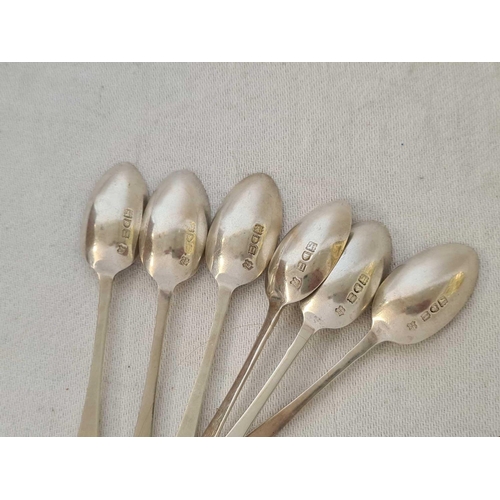 858 - SET OF 6 SMALL DECORATIVE TEA SPOONS, LONDON 1908, SILVER, 60g