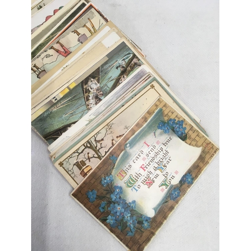 871 - SMALL TUB OF VINTAGE FRENCH / GERMAN POSTCARDS