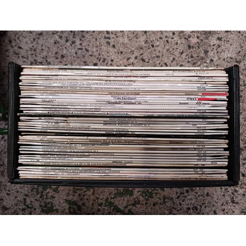 94 - 3 RECORD CASES WITH CLASSICAL, BRASS BAND, REGIMENTAL, MUSICALS & MISC LP'S