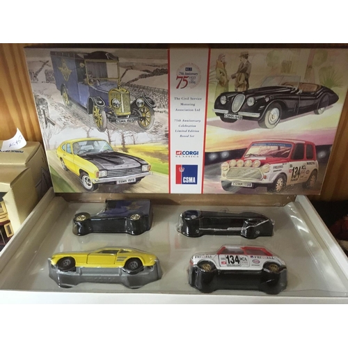 940 - 75TH ANNIVERSARY CELEBRATION LIMITED EDITION BOX SET, A CORGI DOUBLE DECK TRAM & A BAG OF SMALL META... 