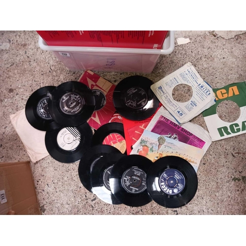 112 - CARTON OF MISC LP'S & 45'S INCL; ROCK & ROLL, MILITARY BANDS, HERB ALBERT & OTHER POP RECORDS