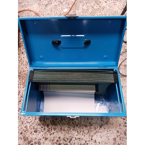 126 - BLUE METAL DOCUMENT BOX