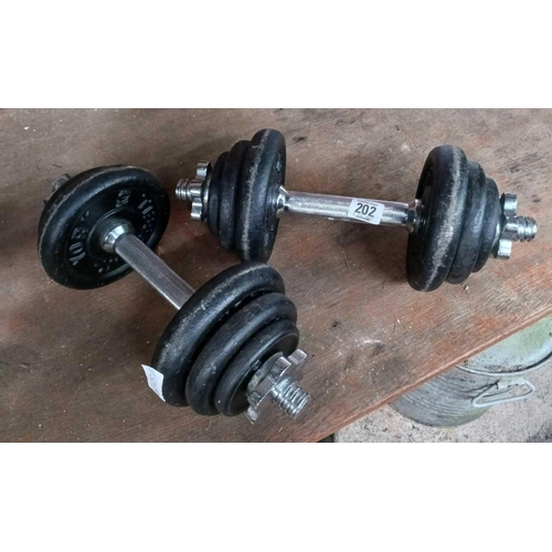 202 - PAIR OF ARM TRAINING WEIGHTS