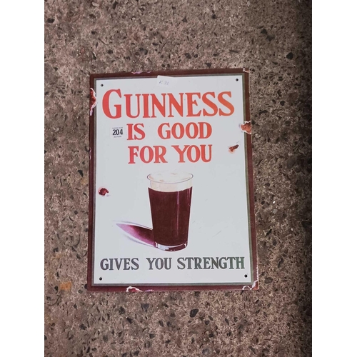 204 - 3 MODERN REPRO ADVERTISING SIGNS, ROWNTREE, BOVRIL & GUINESS