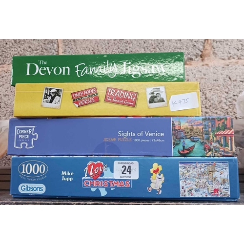 24 - 4 BOXES OF JIGSAW PUZZLES