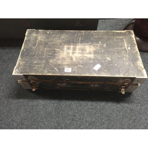 245 - SMALL WOOD TOOL BOX WITH MISC TOOLS