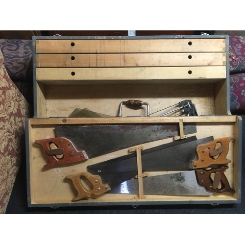 246 - CARPENTERS TOOL BOX WITH CONTENTS