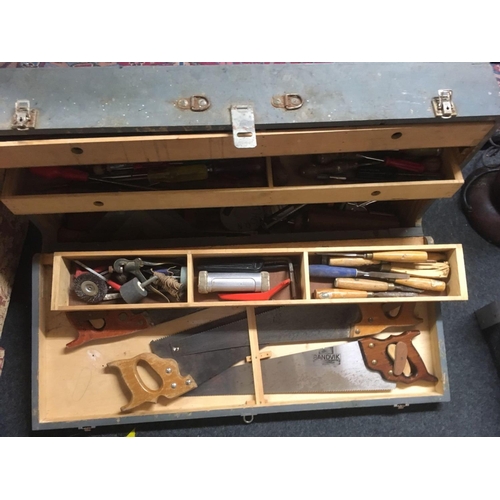 246 - CARPENTERS TOOL BOX WITH CONTENTS