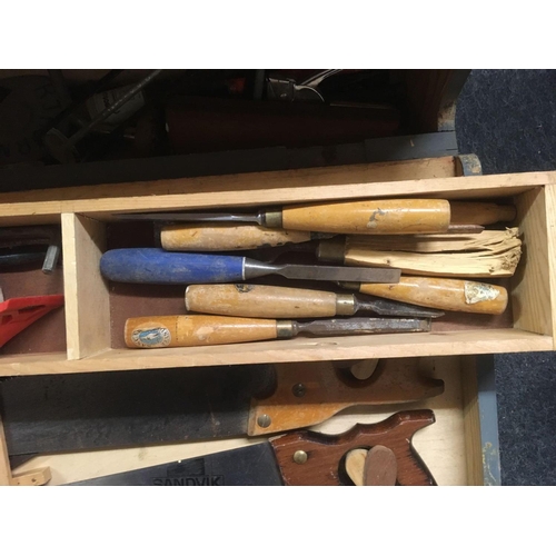 246 - CARPENTERS TOOL BOX WITH CONTENTS