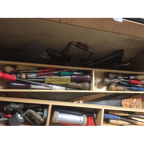 246 - CARPENTERS TOOL BOX WITH CONTENTS