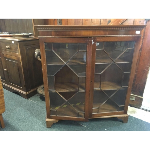 259 - REPRODUCTION MAHOGANY DISPLAY CABINET A/F