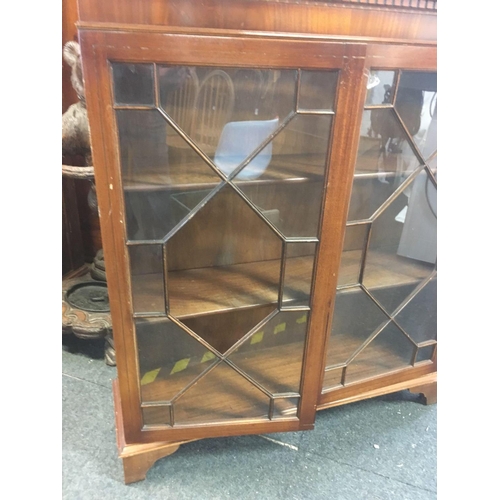 259 - REPRODUCTION MAHOGANY DISPLAY CABINET A/F