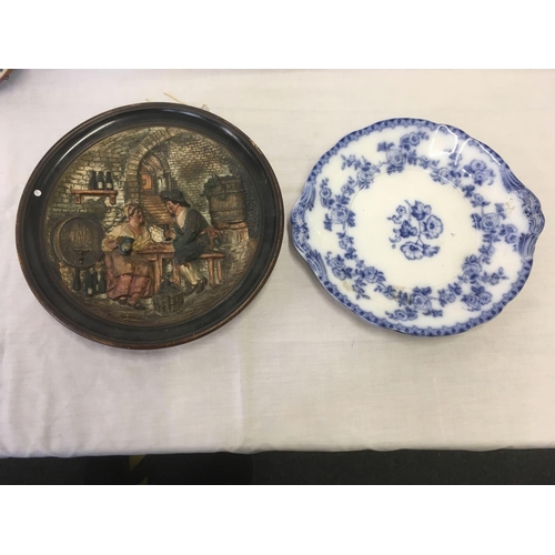 262 - TORQUAY WARE PLATE, CLOISONNE PLATE, CHINA PLATE & WALL PLAQUE