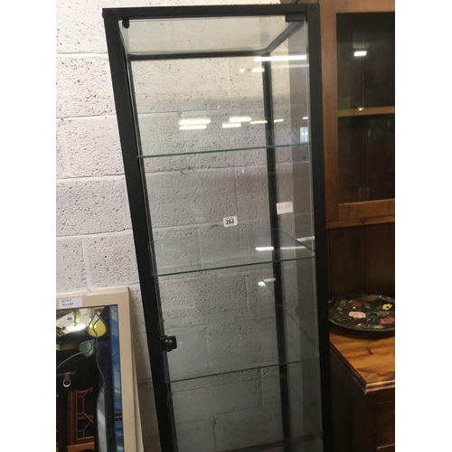 263 - METAL & GLAZED DISPLAY CABINET, 71'' HIGH X 18'' WIDE  X 16'' DEPTH