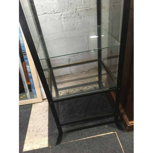 263 - METAL & GLAZED DISPLAY CABINET, 71'' HIGH X 18'' WIDE  X 16'' DEPTH