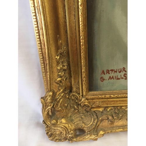 264 - PAIR OF GILT FRAMED OIL PAINTINGS OF PRINCE CHARLES & LADY DIANA SPENCER, ARTIST ARTHUR G MILLS