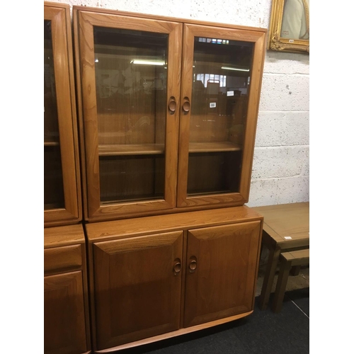 269 - ERCOL WINDSOR GLAZED CABINET 54'' X 26'' WIDE