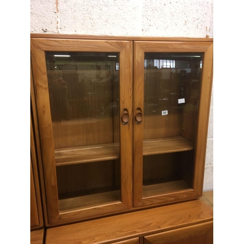 269 - ERCOL WINDSOR GLAZED CABINET 54'' X 26'' WIDE