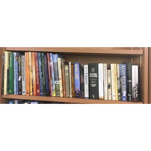 285 - SHELF OF HARDBACK BOOKS ON DEVON, DARTMOOR, EXMOOR ETC