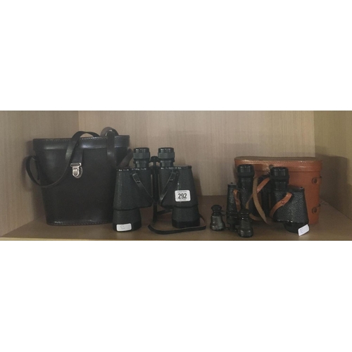 292 - PAIR OF BINOCULARS,  KROMBACH WETZLAR 12 X 50 WITH CASE, PAIR OF BINOCULARS WITH CASE GREEKAT 8 X 30... 