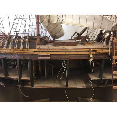 319 - SKELETON MODEL OF TALL SAILING SHIP