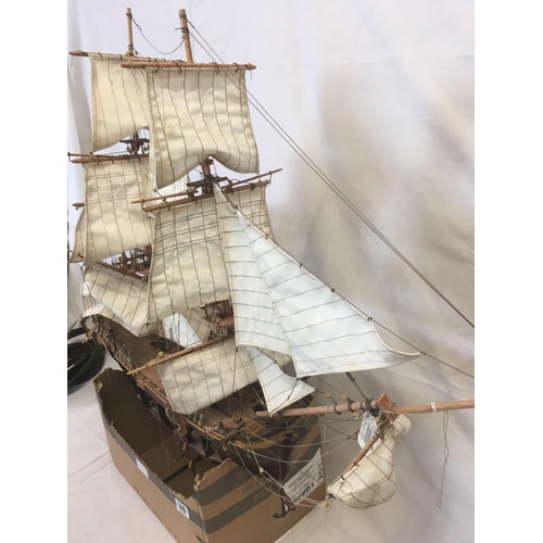 319 - SKELETON MODEL OF TALL SAILING SHIP