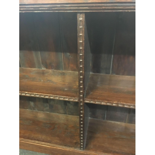 320 - OAK SET OF BOOKSHELVES, 74'' LONG X 24'' TALL X 13'' WIDE