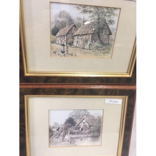 366 - COLLECTION OF 4 VINTAGE RURAL PRINTS