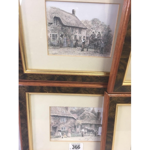 366 - COLLECTION OF 4 VINTAGE RURAL PRINTS