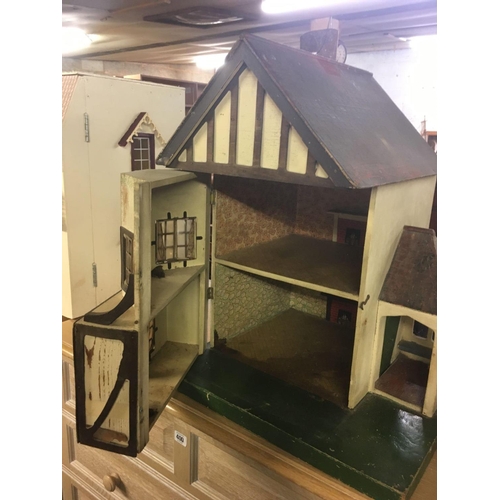 396 - TUDOR STYLE DOLLS HOUSE, 24'' HIGH, 19'' ACROSS, 17'' DEPTH