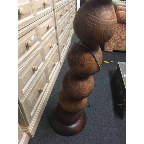 420 - AFRICAN FLOOR LAMP A/F (WOODWORM)