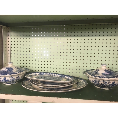 466 - 2 SHELVES OF PALISSY DINNERWARE