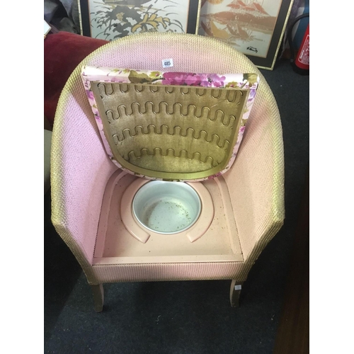 485 - PINK LOOM COMODE CHAIR