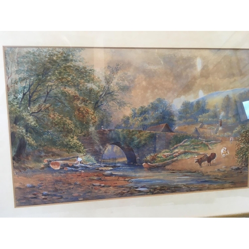 489 - PAIR OF F/G GILT WATERCOLOURS OF RURAL SCENES