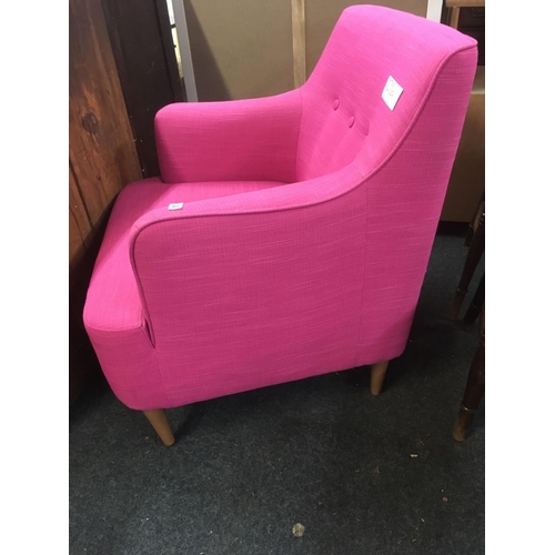 580 - PINK UPHOLSTERED CHAIR